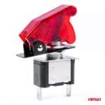 Comutator iluminat (intrerupator) cu protectie, destinatie auto, moto, ATV, SSV, Off-Road, model "TOP GUN", tensiune 12V - 24V, culoare Rosie - imagine 3