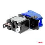 Comutator iluminat (intrerupator) cu protectie, destinatie auto, moto, ATV, SSV, Off-Road, model "TOP GUN", tensiune 12V - 24V, culoare Albastra - imagine 5
