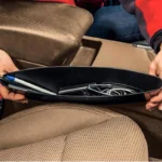 Set 2 organizatoare auto de tip "buzunar", montaj intre scaun si consola centrala, dimensiune 35 x 11 cm - imagine 3