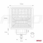 Proiector LED pentru Off-Road, ATV, SSV, cu functie de semnalizare, culoare 6500K, 3360 lm, tensiune 9 - 36V, dimensiuni 110 x 110 mm - imagine 13