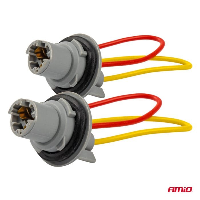 Set 2 socluri bec T15, W16W, W5W, cu garnitura din cauciuc - imagine 3
