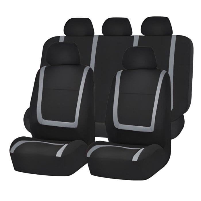 Set huse scaun auto ieftine, Universale 9 piese, model GREY LINE - GRI - imagine 1
