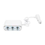 Adaptor bricheta auto tripla 12/24V, iluminata LED, cu intrerupator individual si 1 port USB, 5V, 2.1A - imagine 3