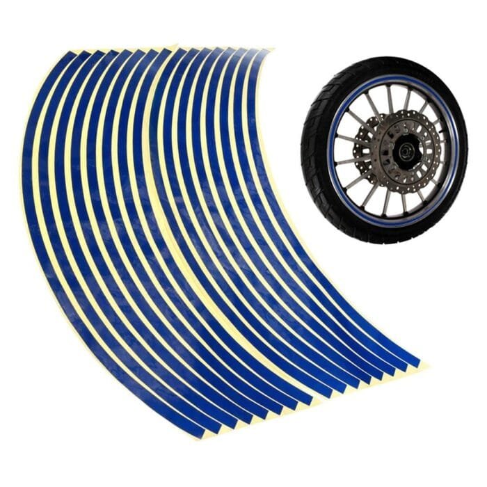 Set 16 ornamente Reflectorizante pentru jante auto, moto, culoare Albastra - imagine 3