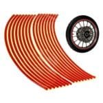 Set 16 ornamente Reflectorizante pentru jante auto, moto, culoare Rosie - imagine 3