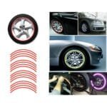 Set 16 ornamente Reflectorizante pentru jante auto, moto, culoare Rosie - imagine 5