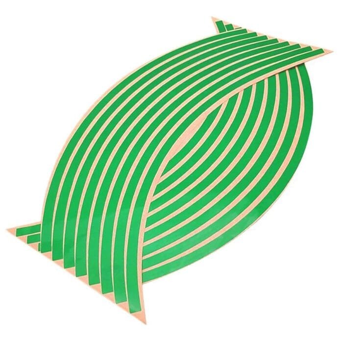 Set 16 ornamente Reflectorizante pentru jante auto, moto, culoare Verde - imagine 3