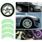 Set 16 ornamente Reflectorizante pentru jante auto, moto, culoare Verde - imagine 4