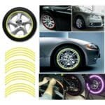 Set 16 ornamente Reflectorizante pentru jante auto, moto, culoare Galben - imagine 4