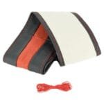 Husa volan din PIELE NATURALA NEAGRA CU DUNGA ROSIE, pentru autoturisme, diametru 37 - 39 cm, cu ac si ata (se coase, aspect ORIGINAL) - imagine 5