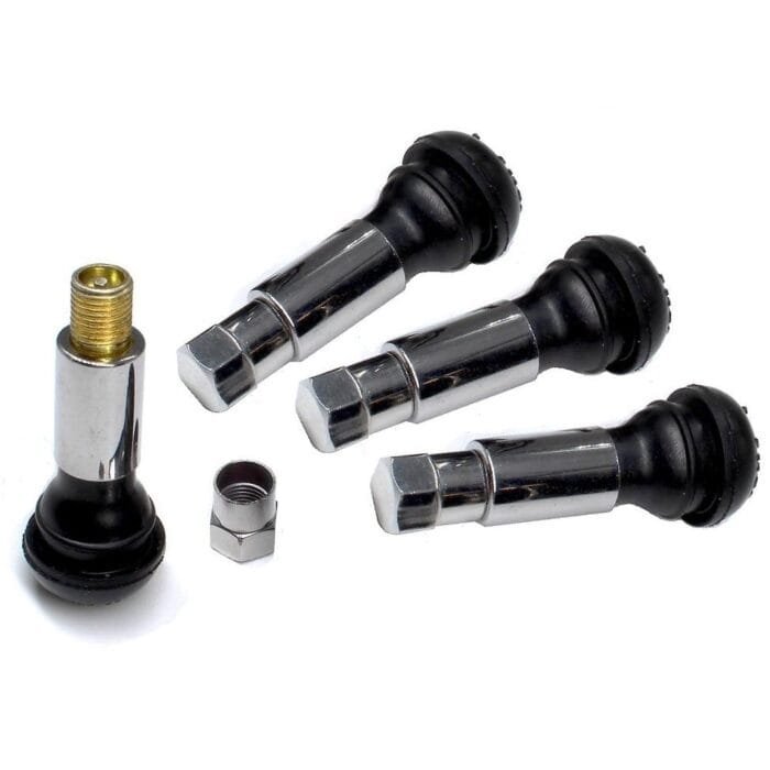 Set 4 Valve Metalice Cromate cu capac hexagonal - imagine 3