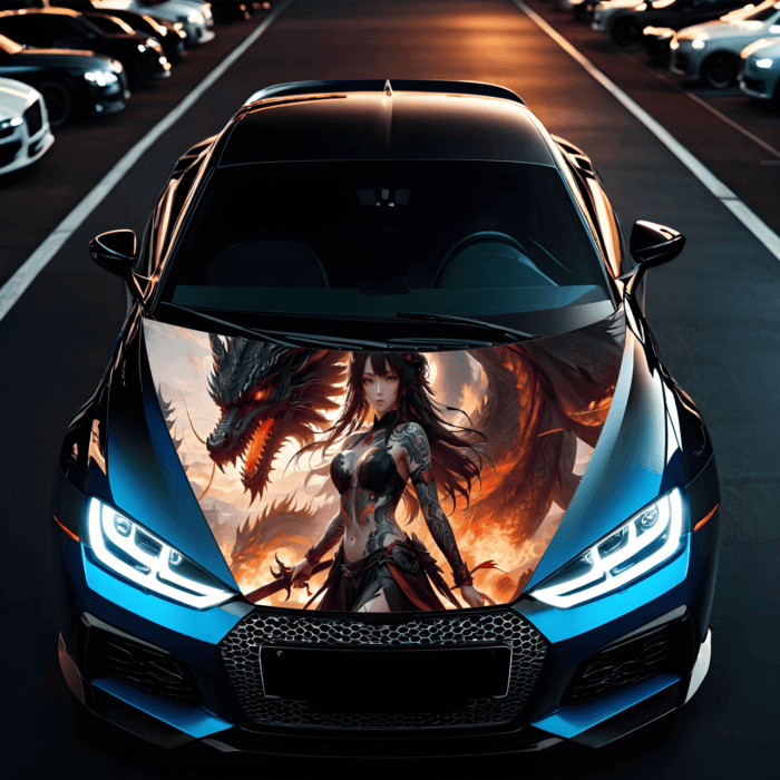 Folie Capota Auto "Hood Art" rezistenta la exterior, marime L (180 x 130cm) - Cod: AVX-CAPOTA-011L - imagine 1