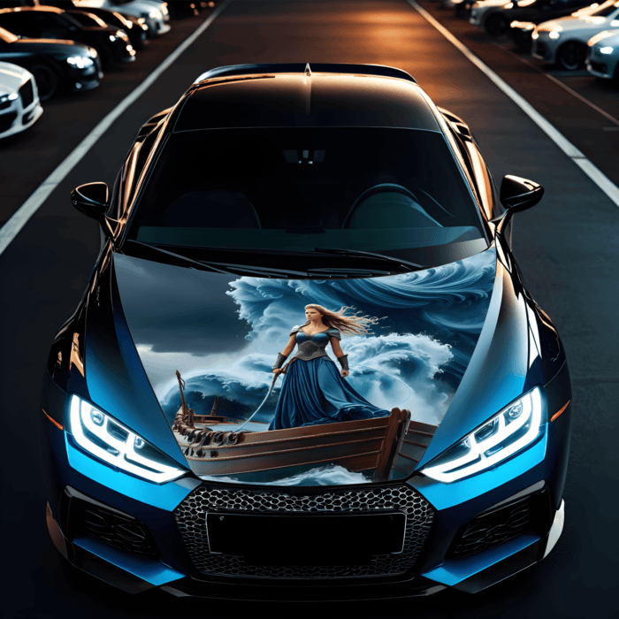 Folie Capota Auto "Hood Art" rezistenta la exterior, marime L (180 x 130cm) - Cod: AVX-CAPOTA-013L - imagine 1