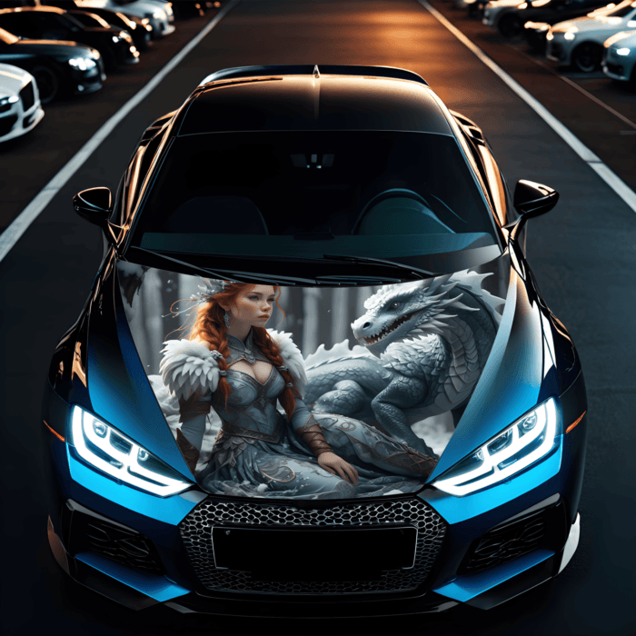 Folie Capota Auto "Hood Art" rezistenta la exterior, marime L (180 x 130cm) - Cod: AVX-CAPOTA-014L - imagine 1