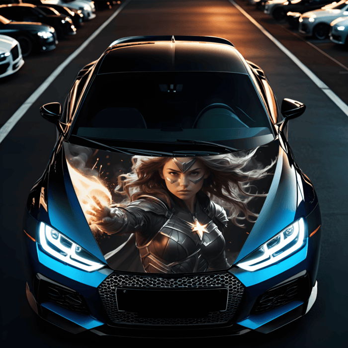 Folie Capota Auto "Hood Art" rezistenta la exterior, marime L (180 x 130cm) - Cod: AVX-CAPOTA-016L - imagine 1
