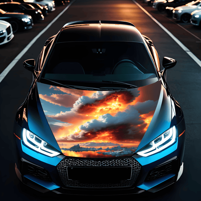 Folie Capota Auto "Hood Art" rezistenta la exterior, marime L (180 x 130cm) - Cod: AVX-CAPOTA-024L - imagine 1