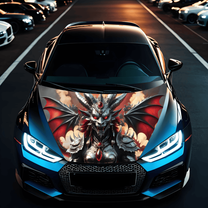 Folie Capota Auto "Hood Art" rezistenta la exterior, marime L (180 x 130cm) - Cod: AVX-CAPOTA-027L - imagine 1