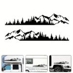 Set 2 stickere autoadezive pentru vehicule Off Road, model "Forest & Mountains", dimensiune 100 x 20 cm, culoare Neagra - imagine 3