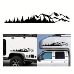 Set 2 stickere autoadezive pentru vehicule Off Road, model "Forest & Mountains", dimensiune 100 x 20 cm, culoare Neagra - imagine 4