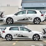 Set 2 stickere autoadezive pentru vehicule Off Road, model "Forest & Mountains", dimensiune 100 x 20 cm, culoare Neagra - imagine 5