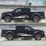 Set 2 stickere autoadezive pentru vehicule Off Road, model "Forest & Mountains", dimensiune 100 x 20 cm, culoare Alba - imagine 3