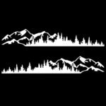 Set 2 stickere autoadezive pentru vehicule Off Road, model "Forest & Mountains", dimensiune 100 x 20 cm, culoare Alba - imagine 4