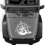 Sticker autoadeziv pentru vehicule Off Road, model "Kompass", dimensiune 44 x 55 cm, culoare Alba - imagine 3