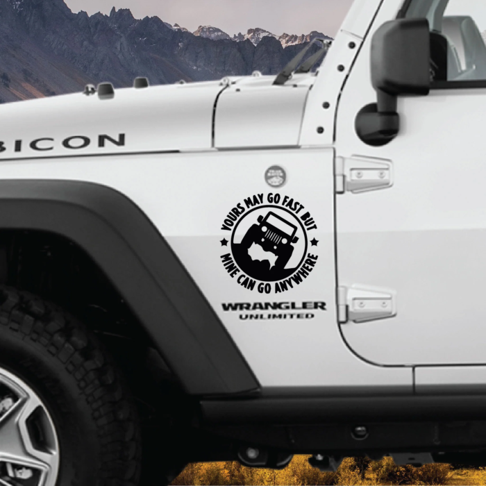 Sticker autoadeziv pentru vehicule Off Road, model "You Can Go Fast", dimensiune 30 x 30 cm, culoare Neagra - imagine 1