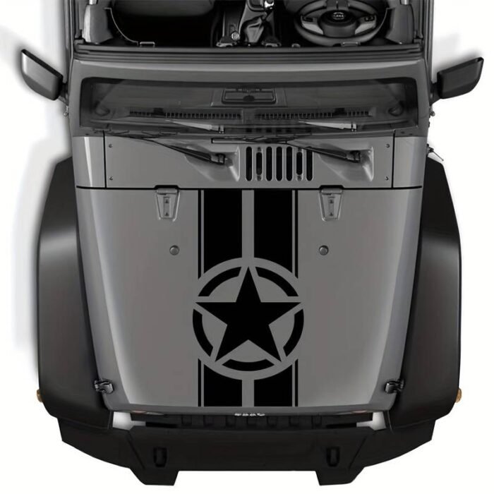 Sticker autoadeziv pentru vehicule Off Road, model "Army Star", dimensiune 90 x 43 cm, culoare Neagra - imagine 1