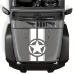 Sticker autoadeziv pentru vehicule Off Road, model "Army Star", dimensiune 90 x 43 cm, culoare Alba