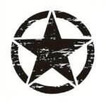 Sticker autoadeziv pentru vehicule Off Road, model "Rusted Army Star", dimensiune 50 x 50 cm, culoare Neagra - imagine 3
