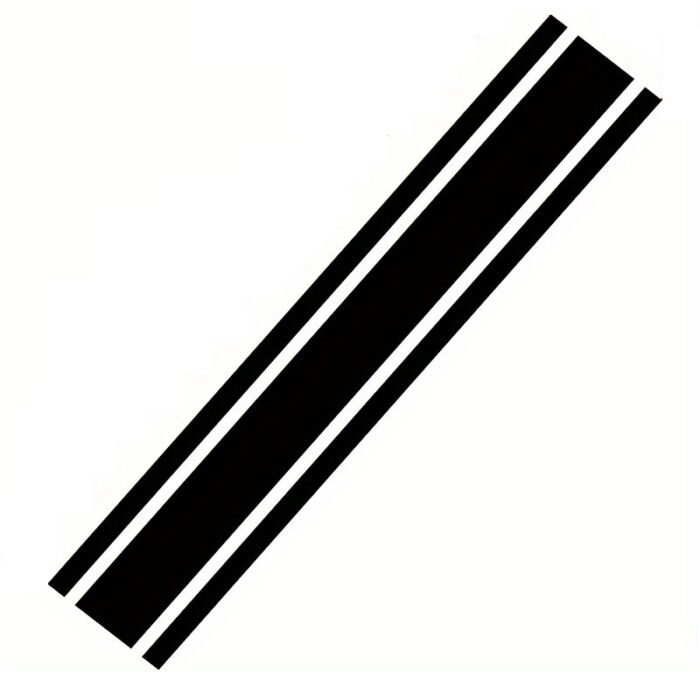 Sticker autoadeziv Tuning, model "Triple Stripes", dimensiune 125 x 22 cm, culoare Neagra - imagine 3