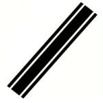 Sticker autoadeziv Tuning, model "Triple Stripes", dimensiune 125 x 22 cm, culoare Rosie - imagine 3