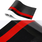 Sticker autoadeziv Tuning, model "Rally Stripe Carbon 3D", dimensiune 140 x 17 cm, culoare Negru/Rosu - imagine 4