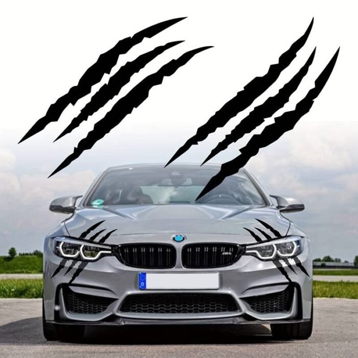 Set 2 stickere autoadezive Tuning, model "Monster Scratches", dimensiune 37 x 9 cm, culoare Negru - imagine 1