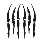 Set 2 stickere autoadezive Tuning, model "Monster Scratches", dimensiune 37 x 9 cm, culoare Negru - imagine 3