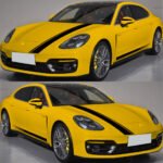 Set 5 stickere autoadezive Tuning, model "Racing Stripes V1", dimensiune 190 cm, culoare Neagra - imagine 3