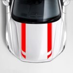 Set 2 stickere autoadezive Tuning, model "Hood Stripes V1", dimensiune 85 x 12 cm, culoare Rosie - imagine 3