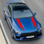 Set 2 stickere autoadezive Tuning, model "Hood Stripes V1", dimensiune 85 x 12 cm, culoare Rosie - imagine 5