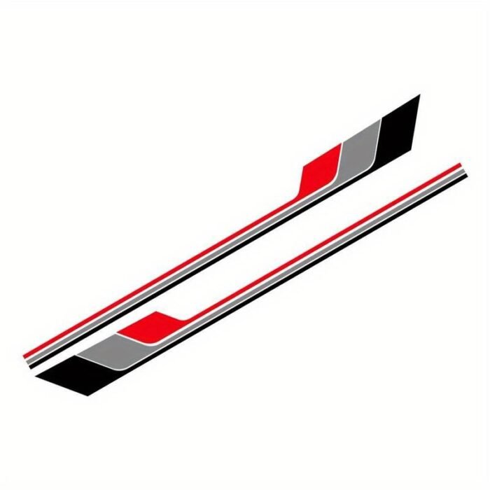 Set 2 stickere autoadezive Tuning, model "Racing Stripes V2", dimensiune 180 x 16,5 cm, culoare Negru + Gri + Rosu - imagine 3