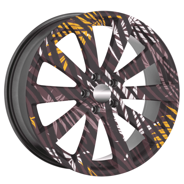 Set 4 Folii Imprimate Outdoor cu EcoSolvent, autoadezive, pentru decorarea jantelor auto, dimetru 60 cm, model FJT-03 - imagine 5