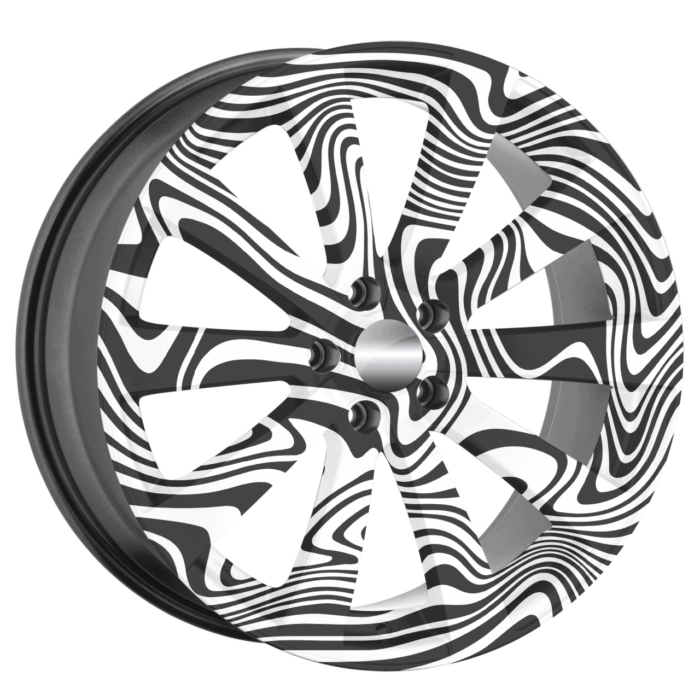 Set 4 Folii Imprimate Outdoor cu EcoSolvent, autoadezive, pentru decorarea jantelor auto, dimetru 60 cm, model FJT-09 - imagine 4