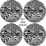 Set 4 Folii Imprimate Outdoor cu EcoSolvent, autoadezive, pentru decorarea jantelor auto, dimetru 60 cm, model FJT-09 - imagine 5