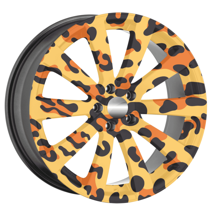 Set 4 Folii Imprimate Outdoor cu EcoSolvent, autoadezive, pentru decorarea jantelor auto, dimetru 60 cm, model FJT-12 - imagine 3
