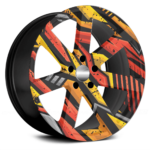 Set 4 Folii Imprimate Outdoor cu EcoSolvent, autoadezive, pentru decorarea jantelor auto, dimetru 60 cm, model FJT-13 - imagine 3