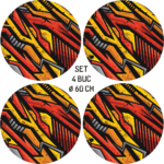 Set 4 Folii Imprimate Outdoor cu EcoSolvent, autoadezive, pentru decorarea jantelor auto, dimetru 60 cm, model FJT-13 - imagine 5