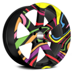 Set 4 Folii Imprimate Outdoor cu EcoSolvent, autoadezive, pentru decorarea jantelor auto, dimetru 60 cm, model FJT-15 - imagine 3