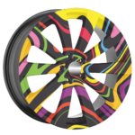 Set 4 Folii Imprimate Outdoor cu EcoSolvent, autoadezive, pentru decorarea jantelor auto, dimetru 60 cm, model FJT-15 - imagine 4