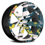 Set 4 Folii Imprimate Outdoor cu EcoSolvent, autoadezive, pentru decorarea jantelor auto, dimetru 60 cm, model FJT-16 - imagine 3