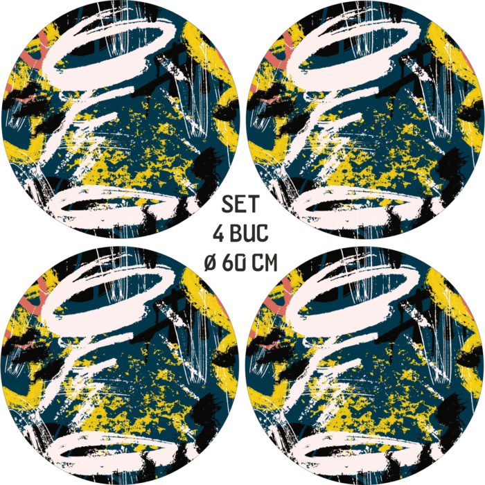 Set 4 Folii Imprimate Outdoor cu EcoSolvent, autoadezive, pentru decorarea jantelor auto, dimetru 60 cm, model FJT-16 - imagine 5